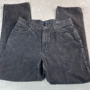 Tommy Hilfiger Jeans Black Mens 34 X 32 Relaxed Straight Fit 100% Cotton Denim